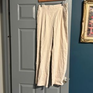 Cream side zip pants. Stretch waist. SHEIN. XL